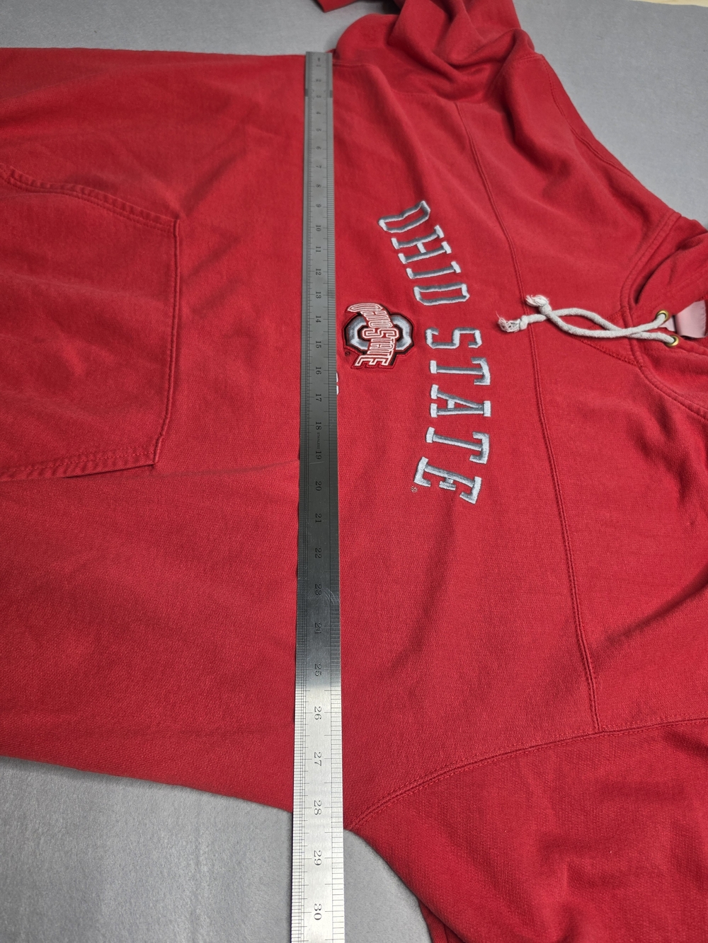 Ohio State University Buckeyes Red Pullover Hoodie Embroidered Logo Size XXL - Picture 5 of 7